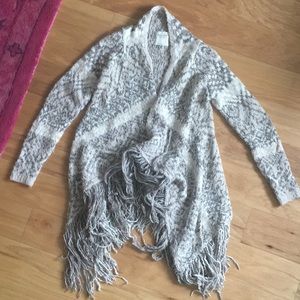 Abercrombie & Fitch Wool Blend Fringed Sweater L